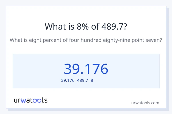 489.7の8%は何ですか?