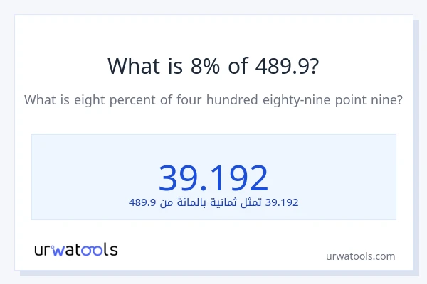 ما هي نسبة 8% من 489.9؟