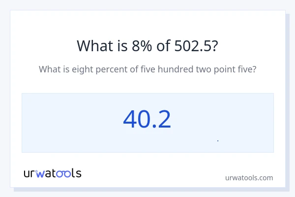 8% از 502.5 چقدر است؟