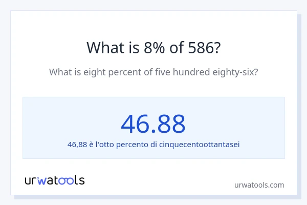 Qual è il 8% di 586?