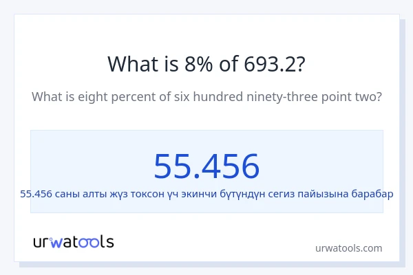 693.2 нын 8% канча?