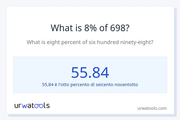 Qual è il 8% di 698?