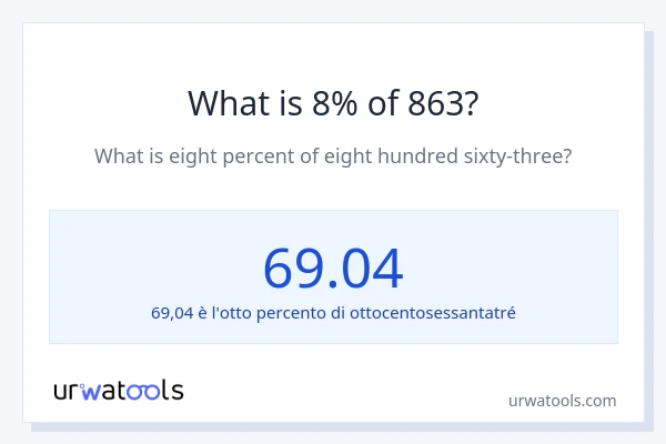 Qual è il 8% di 863?