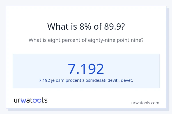 Kolik je 8 % z 89.9?