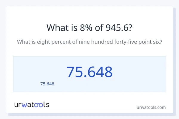 8% ของ 945.6 คือเท่าไร?