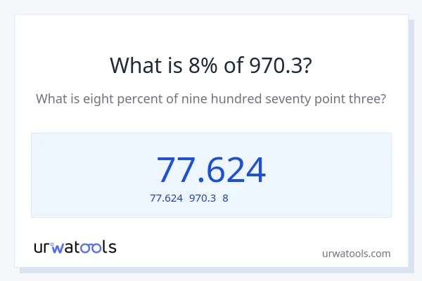 970.3の8%は何ですか?