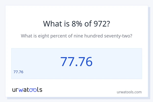 972 ರಲ್ಲಿ 8% ಎಂದರೇನು?