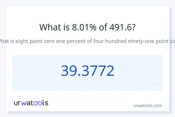 8.01% از 491.6 چقدر است؟