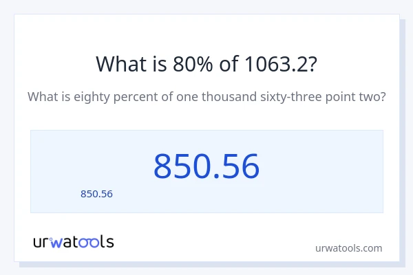80% ของ 1063.2 คือเท่าไร?