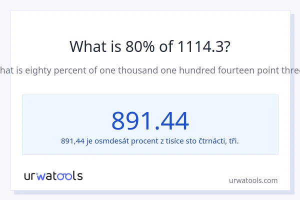 Kolik je 80 % z 1114.3?