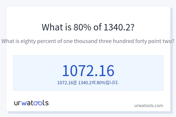 1340.2의 80%는 얼마입니까?