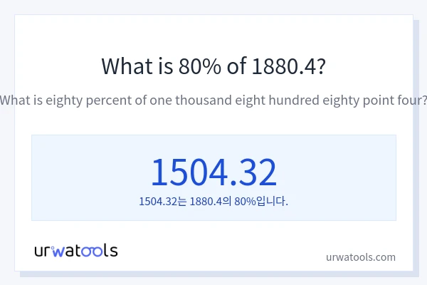 1880.4의 80%는 얼마입니까?