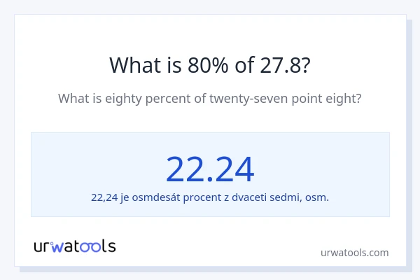 Kolik je 80 % z 27.8?