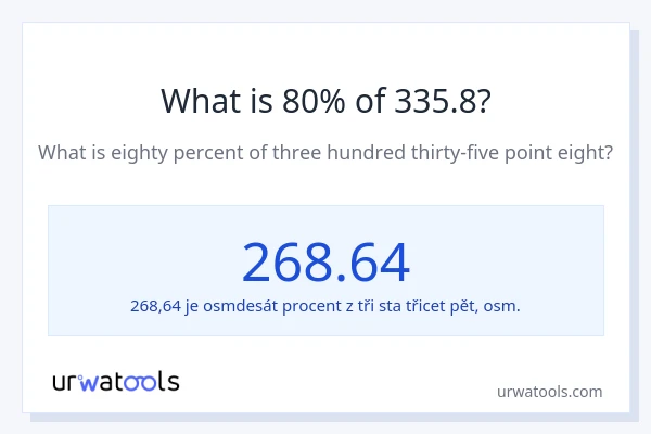 Kolik je 80 % z 335.8?