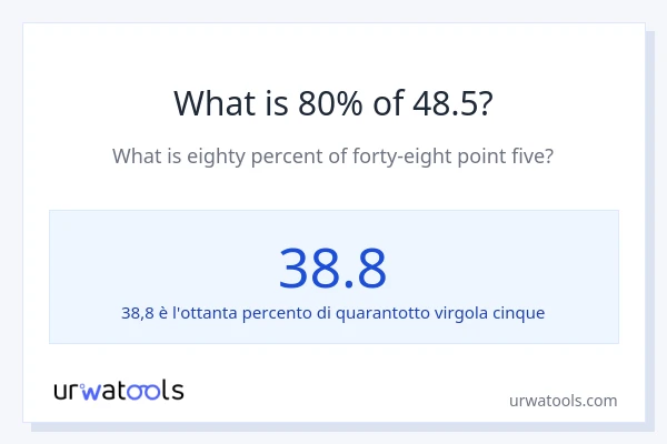 Qual è il 80% di 48.5?