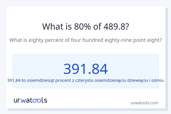 Ile wynosi 80% z 489.8?