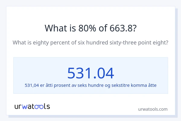 Hva er 80% av 663.8?