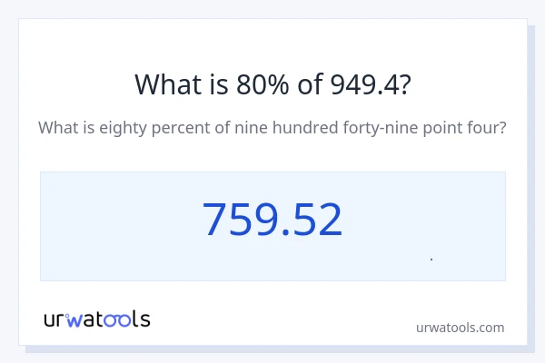 80% از 949.4 چقدر است؟