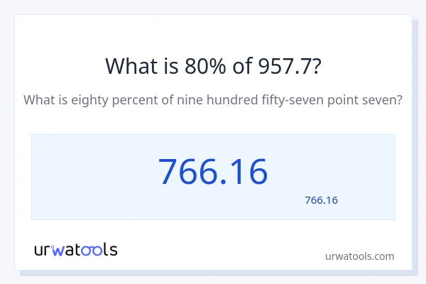 957.7 کا 80% کیا ہے؟