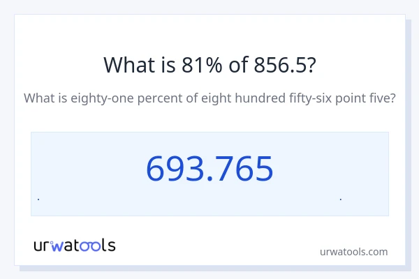 81% از 856.5 چقدر است؟