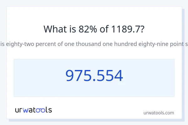 1189.7 യുടെ 82% എന്താണ്?