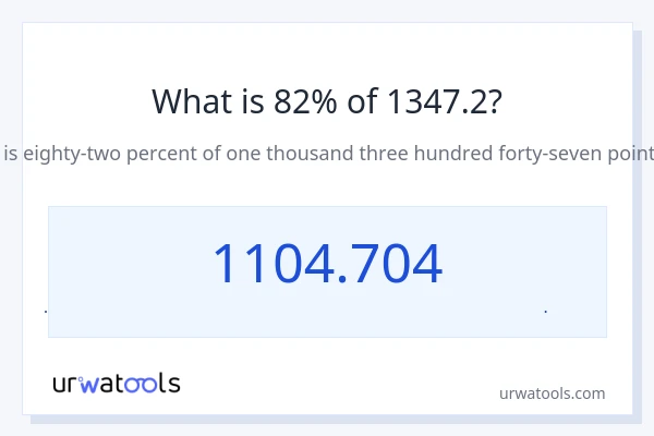 82% از 1347.2 چقدر است؟