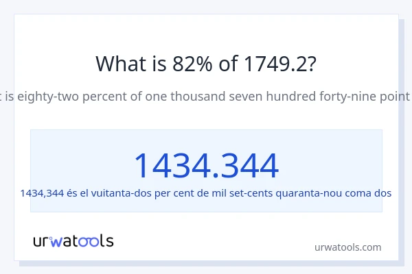 Quin és l'82% de 1749.2?