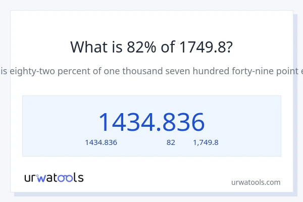 82% ของ 1749.8 คือเท่าไร?