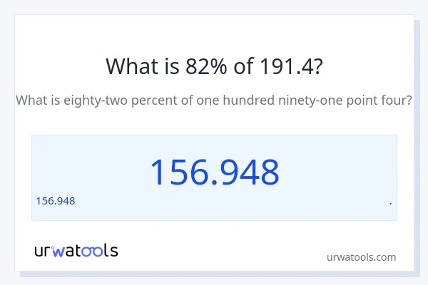 191.4 లో 82% ఎంత?