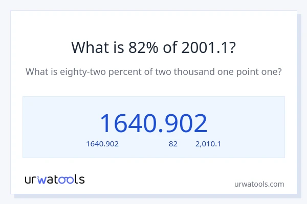 82% ของ 2001.1 คือเท่าไร?