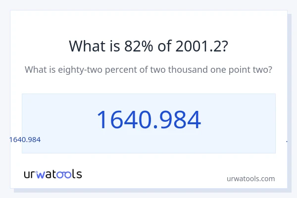 2001.2 ರಲ್ಲಿ 82% ಎಂದರೇನು?