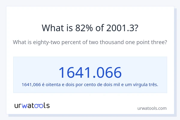 Qual é o valor de 82% de 2001.3?