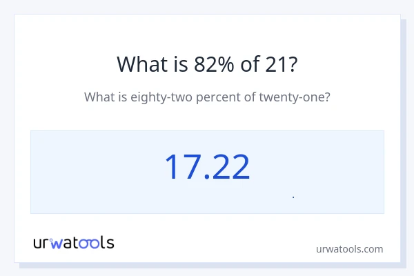 82% از 21 چقدر است؟