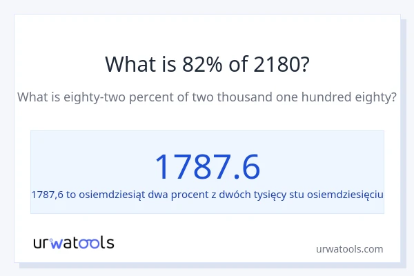Ile wynosi 82% z 2180?