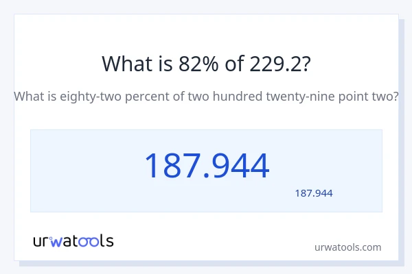 229.2 کا 82% کیا ہے؟