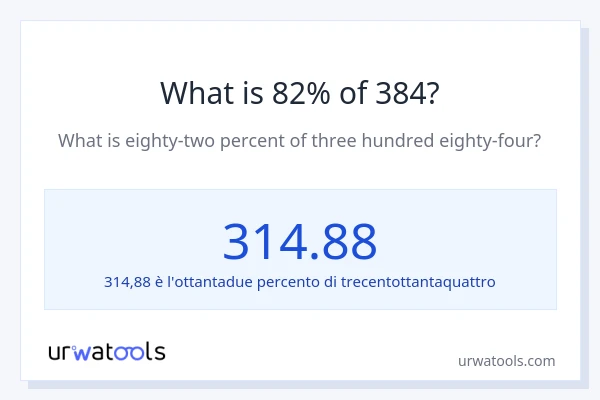 Qual è il 82% di 384?