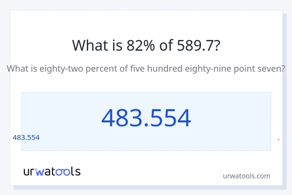589.7 లో 82% ఎంత?