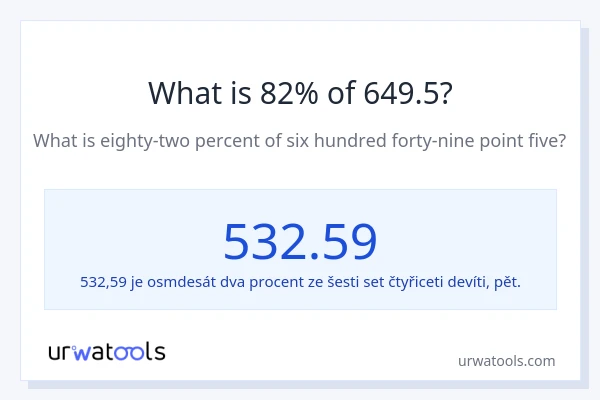 Kolik je 82 % z 649.5?