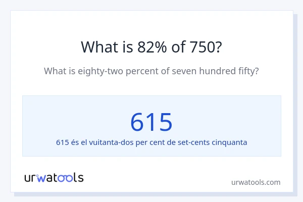 Quin és l'82% de 750?