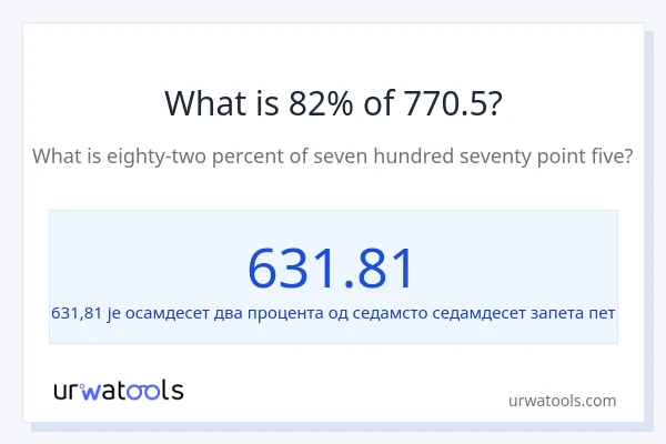 Колико је 82% од 770.5?