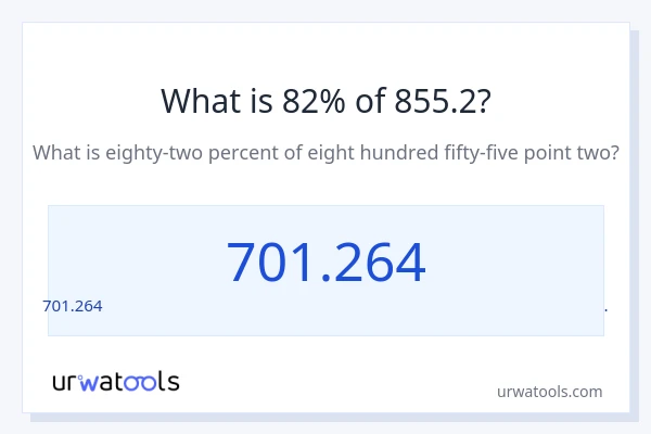 855.2 లో 82% ఎంత?
