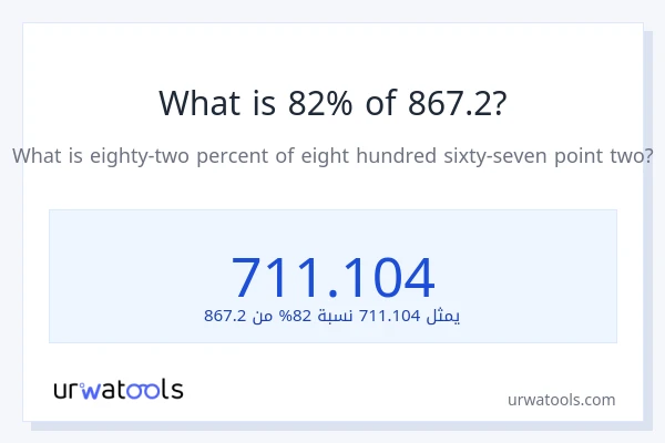 ما هي نسبة 82% من 867.2؟