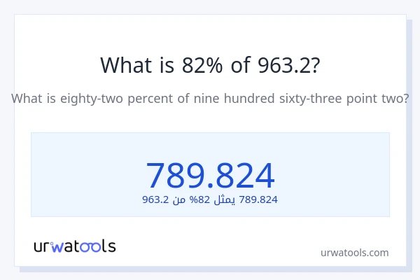 ما هي نسبة 82% من 963.2؟