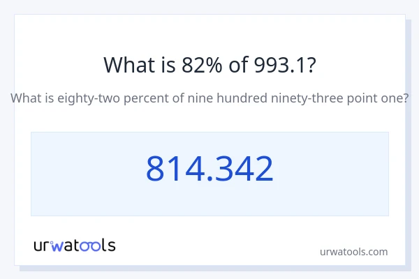 993.1 യുടെ 82% എന്താണ്?