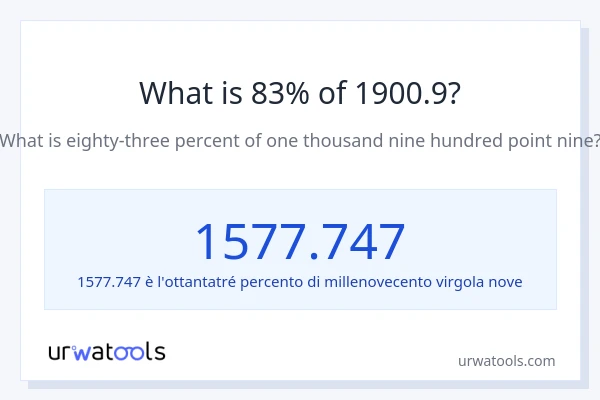 Qual è il 83% di 1900.9?