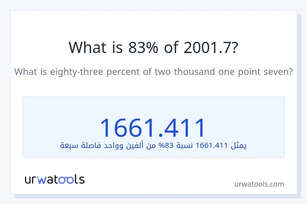 ما هي نسبة 83% من 2001.7؟