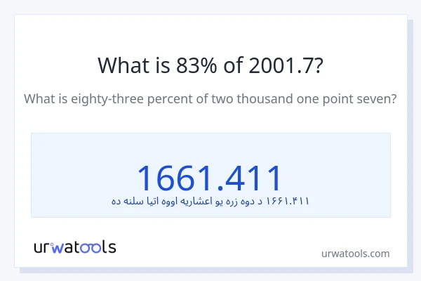 د 2001.7 83٪ څومره دی؟