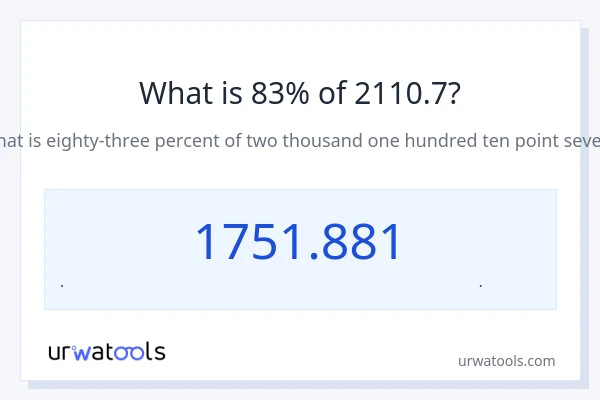 83% از 2110.7 چقدر است؟