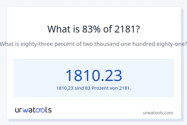 Was ist 83% von 2181?