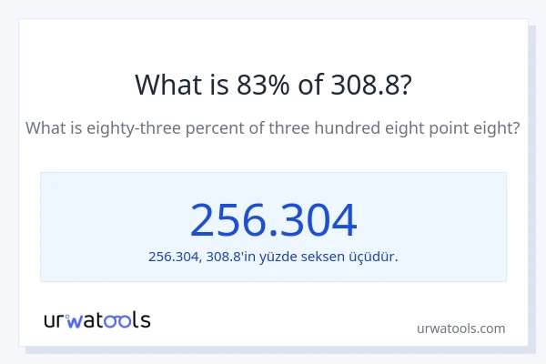 308.8'nin %1'i nedir?